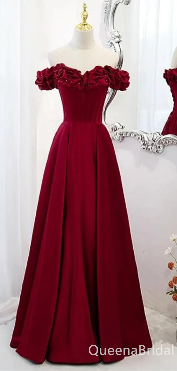 A-line Lace Up Back Evening Gown Maxi Long Formal Dresses Prom Dresses with Ruffles ,WGP973