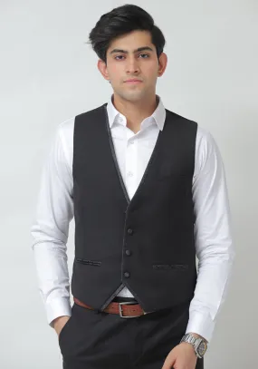 Black Waistcoat and Pant Set