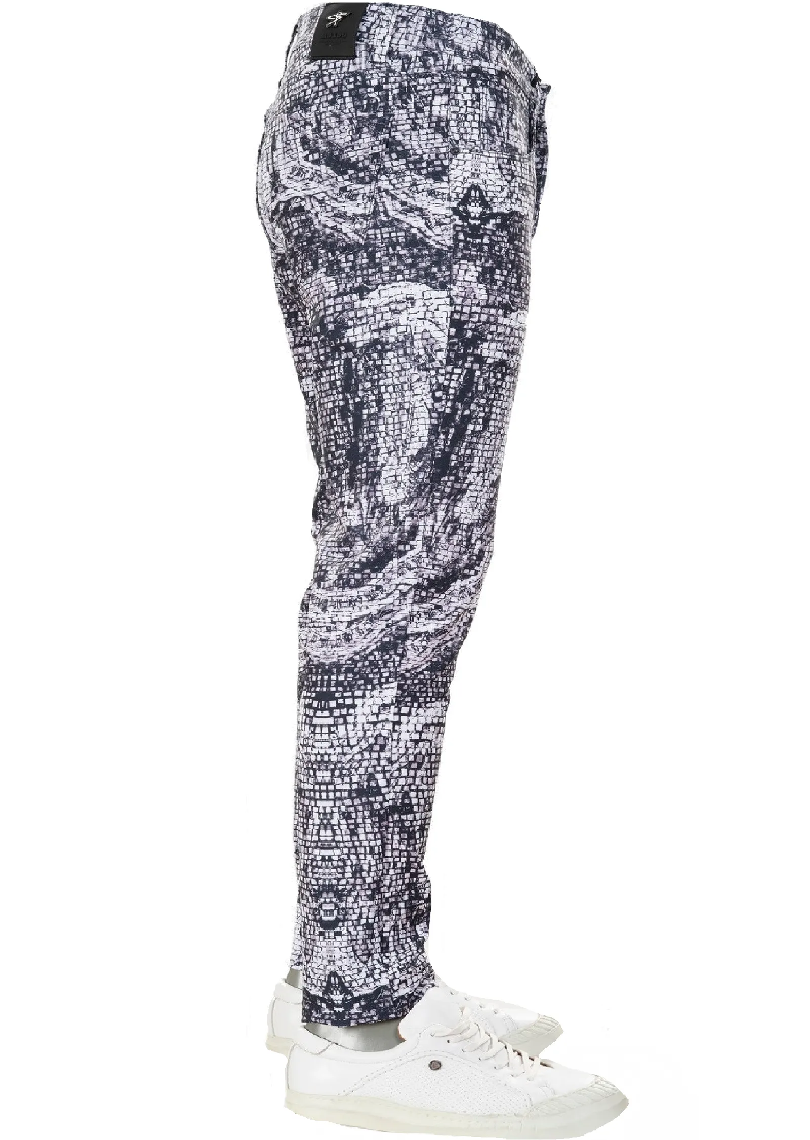 Black White Mosaic Print Pants