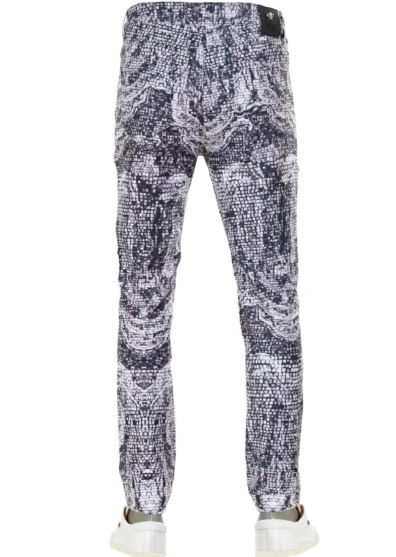 Black White Mosaic Print Pants