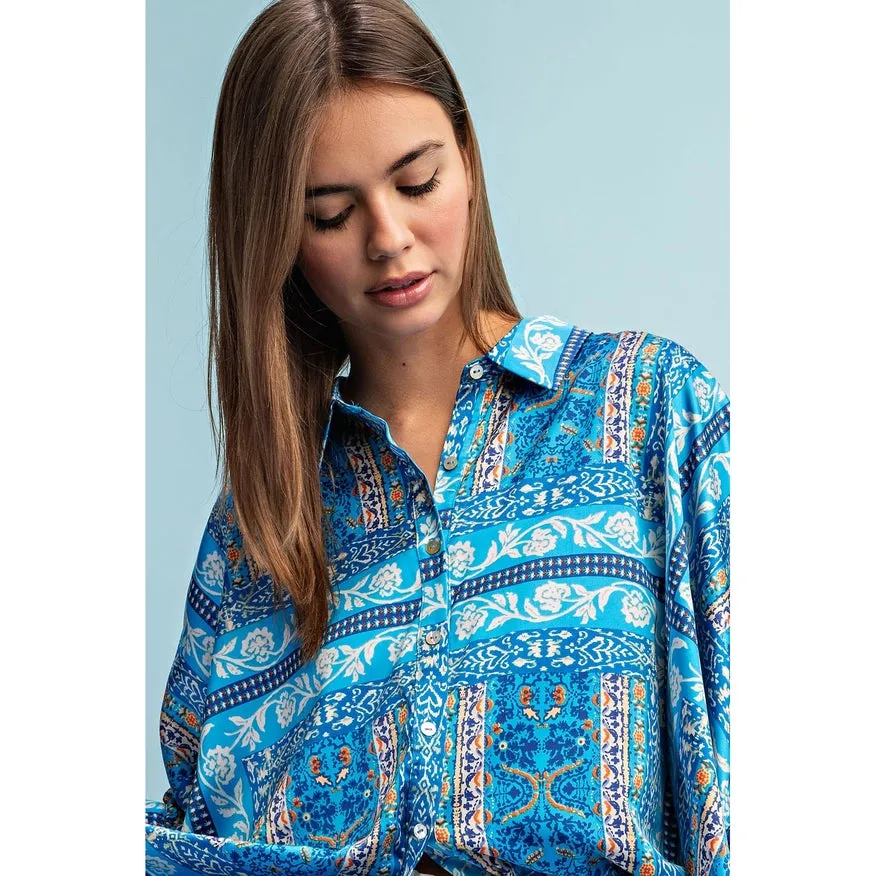 Boxy Fit Blouse Blue