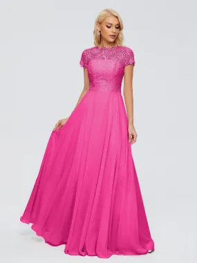 Bridesmaid Dresses Fuchsia Rose Charming Scoop Chiffon Bridesmaid Dresses