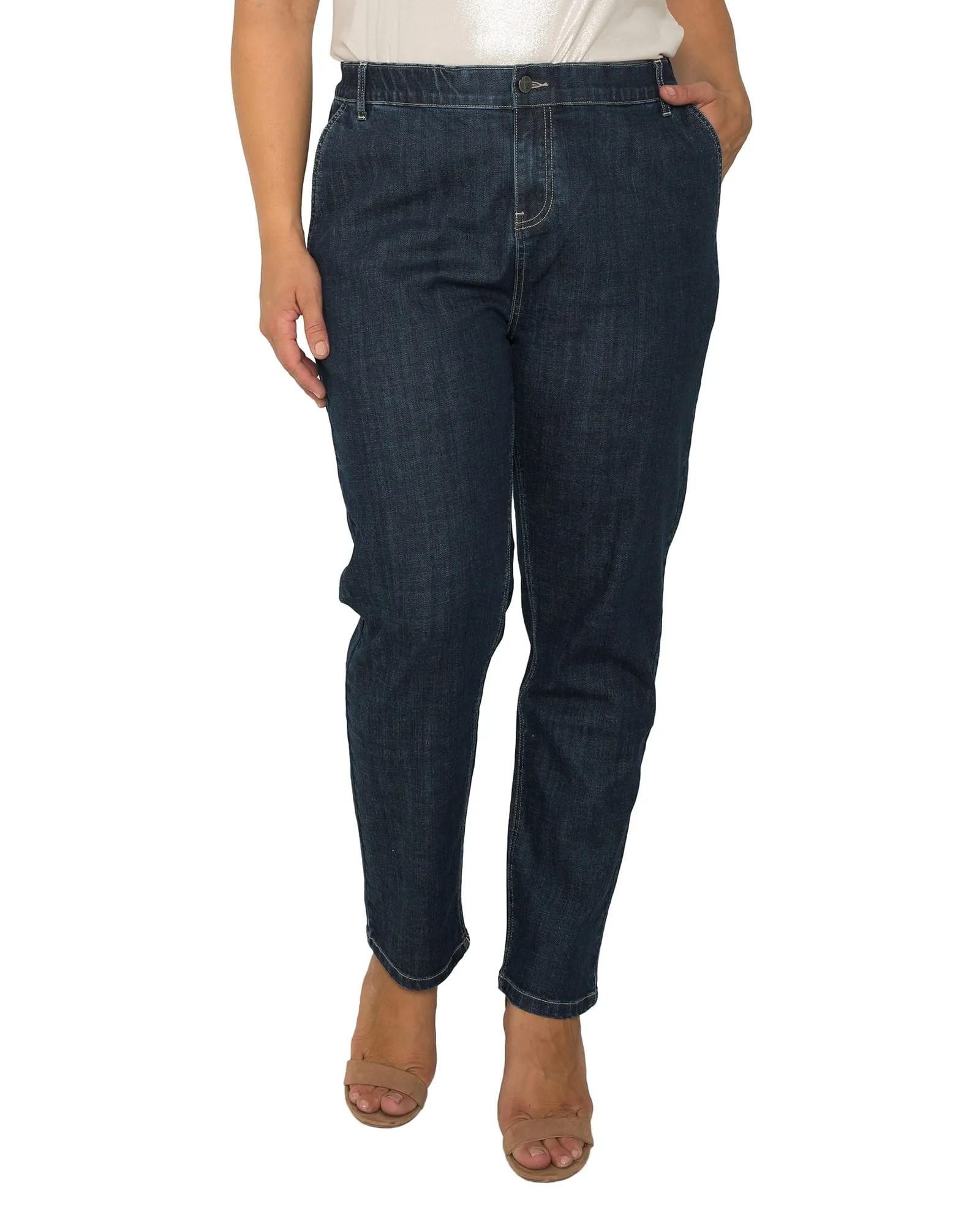 Carmen Slim Straight Jeans | Medium Blue