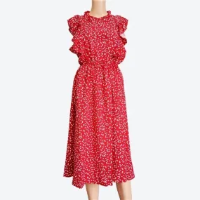 Charming Ruffle Sleeve Midi Dresses