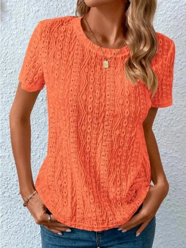 Chic Hollow Short Sleeve Tee - Summer Fashion Must-Have