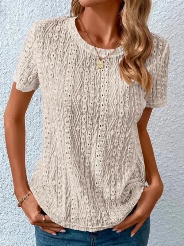 Chic Hollow Short Sleeve Tee - Summer Fashion Must-Have