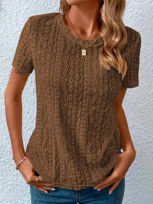 Chic Hollow Short Sleeve Tee - Summer Fashion Must-Have