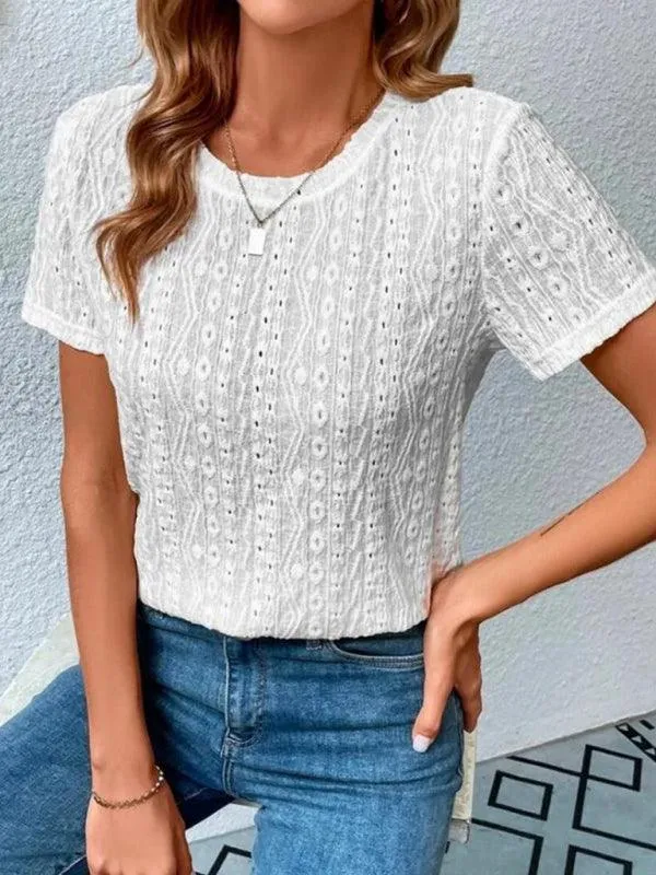 Chic Hollow Short Sleeve Tee - Summer Fashion Must-Have