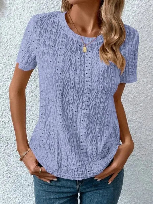 Chic Hollow Short Sleeve Tee - Summer Fashion Must-Have