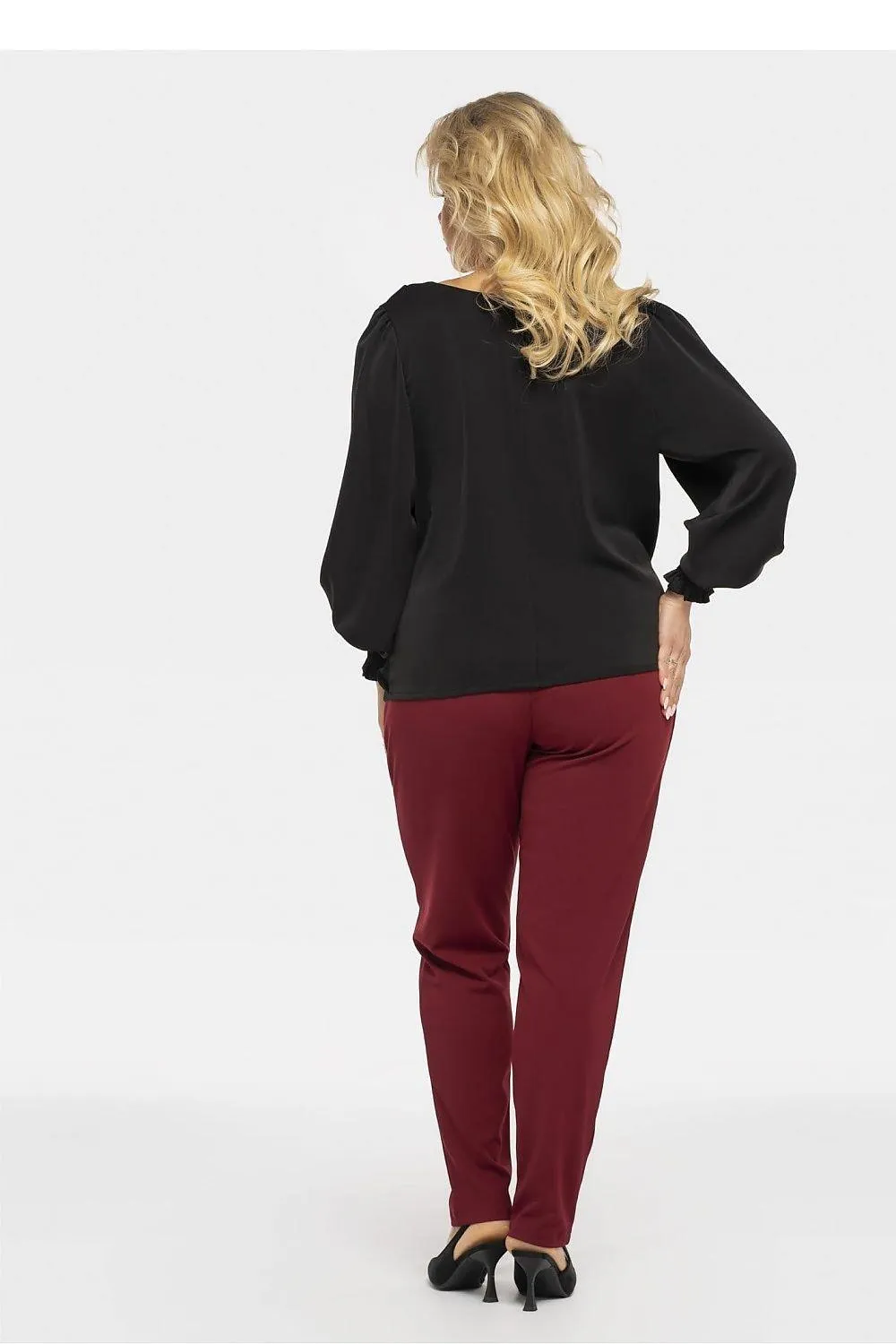 Chic Plus Size Crimson Elegance Blouse