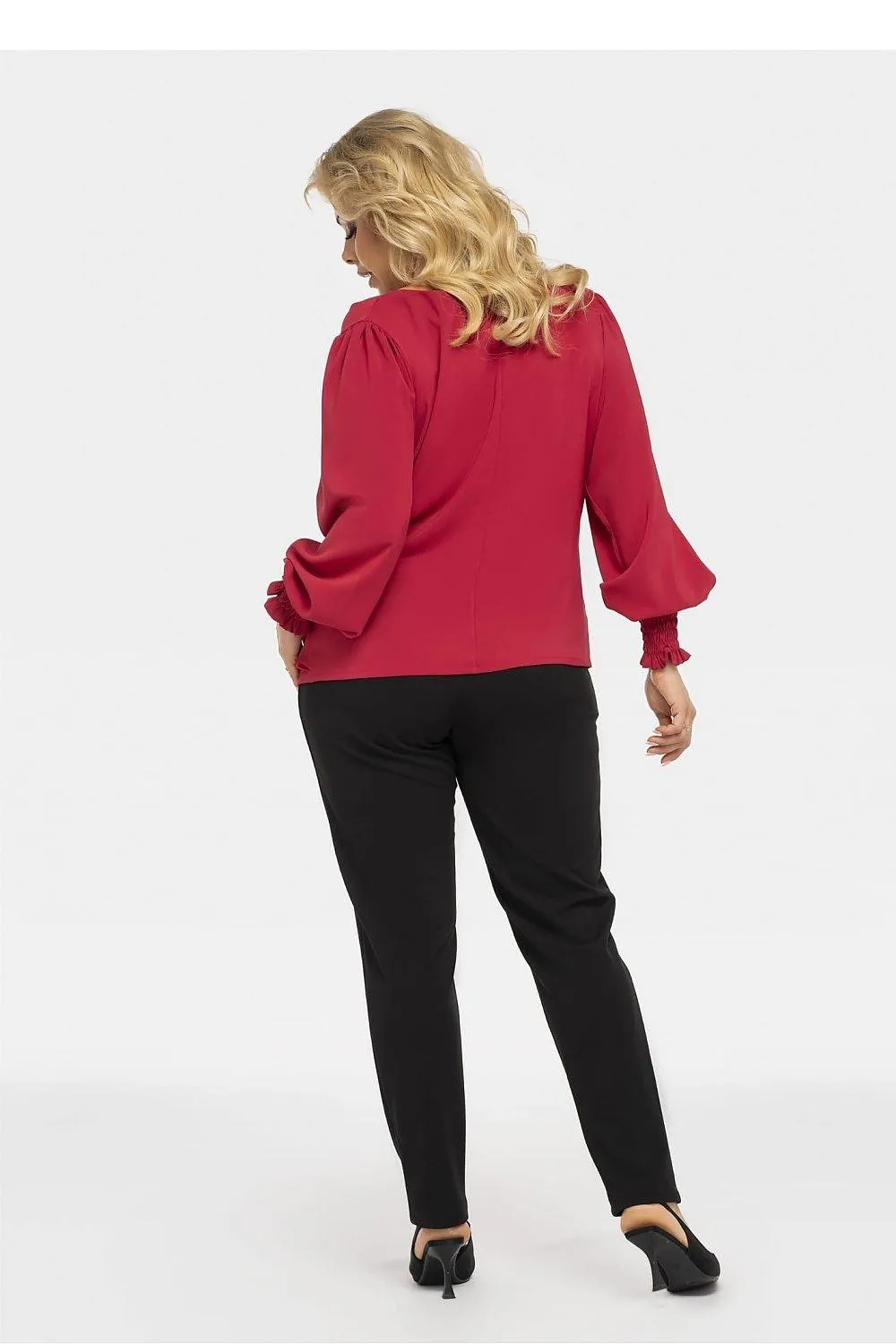 Chic Plus Size Crimson Elegance Blouse