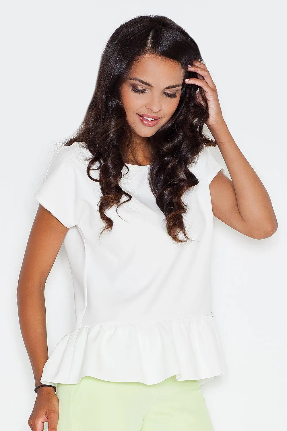 Chic Ruffled Short Sleeve Blouse - Women's Stylish Premium Top