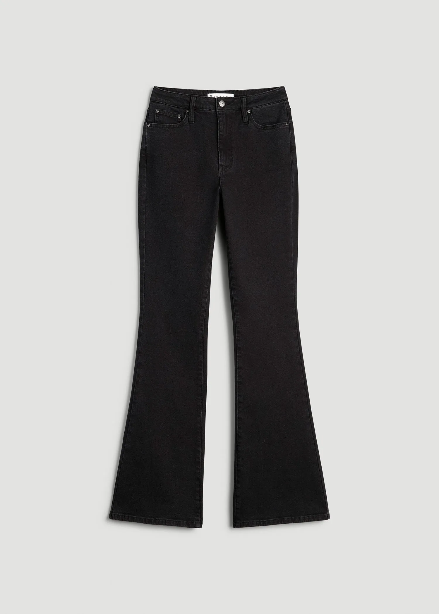 Chloe High Rise Flare Jeans for Tall Women in Onyx Black Wash