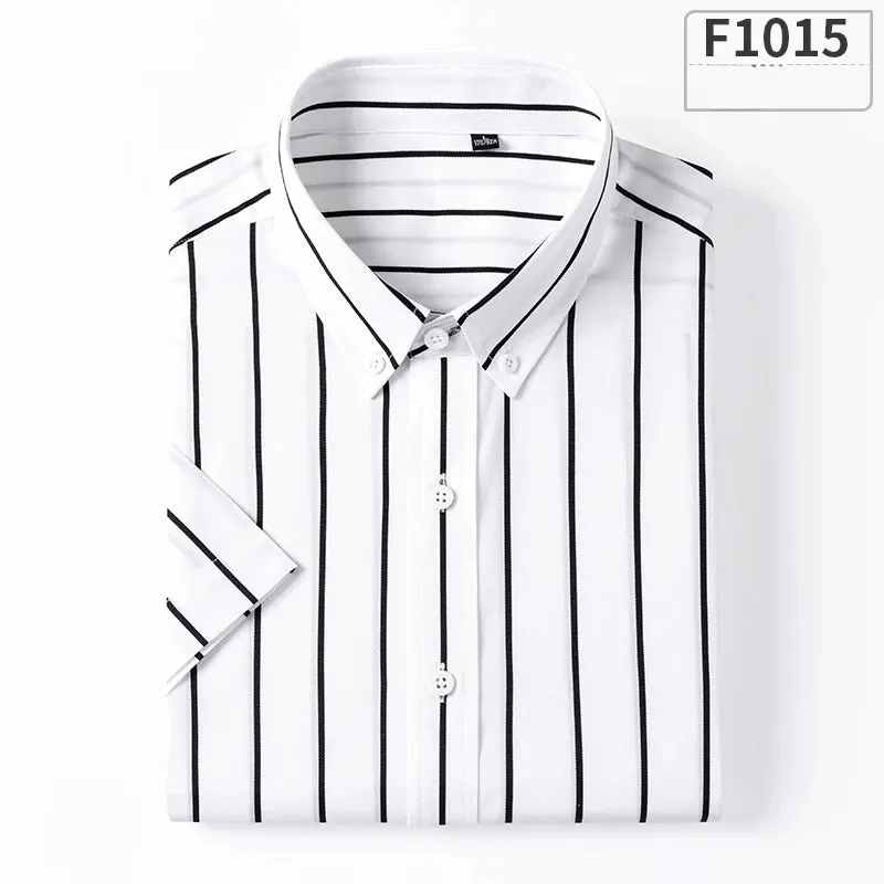 cotton summer short sleeve shirts for men slim fit Casual striped tops