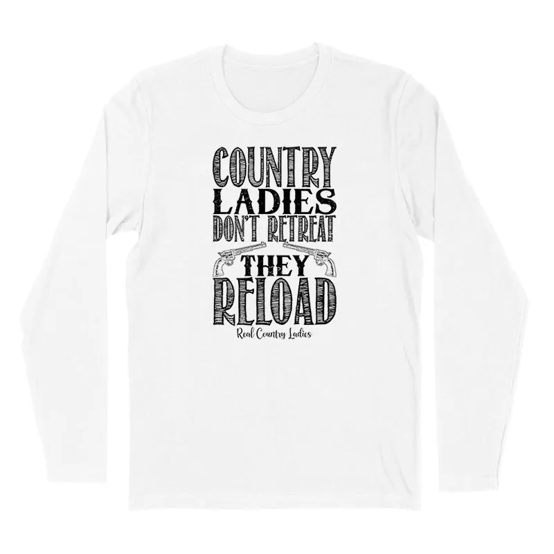 Country Ladies Don't Retreat Black Print Hoodies & Long Sleeves