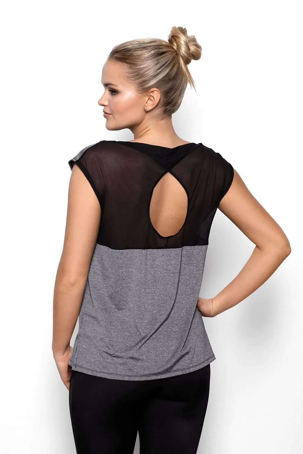 Elegant Almond Neckline Mesh Back Blouse - Women's Fashion Top by Eldar