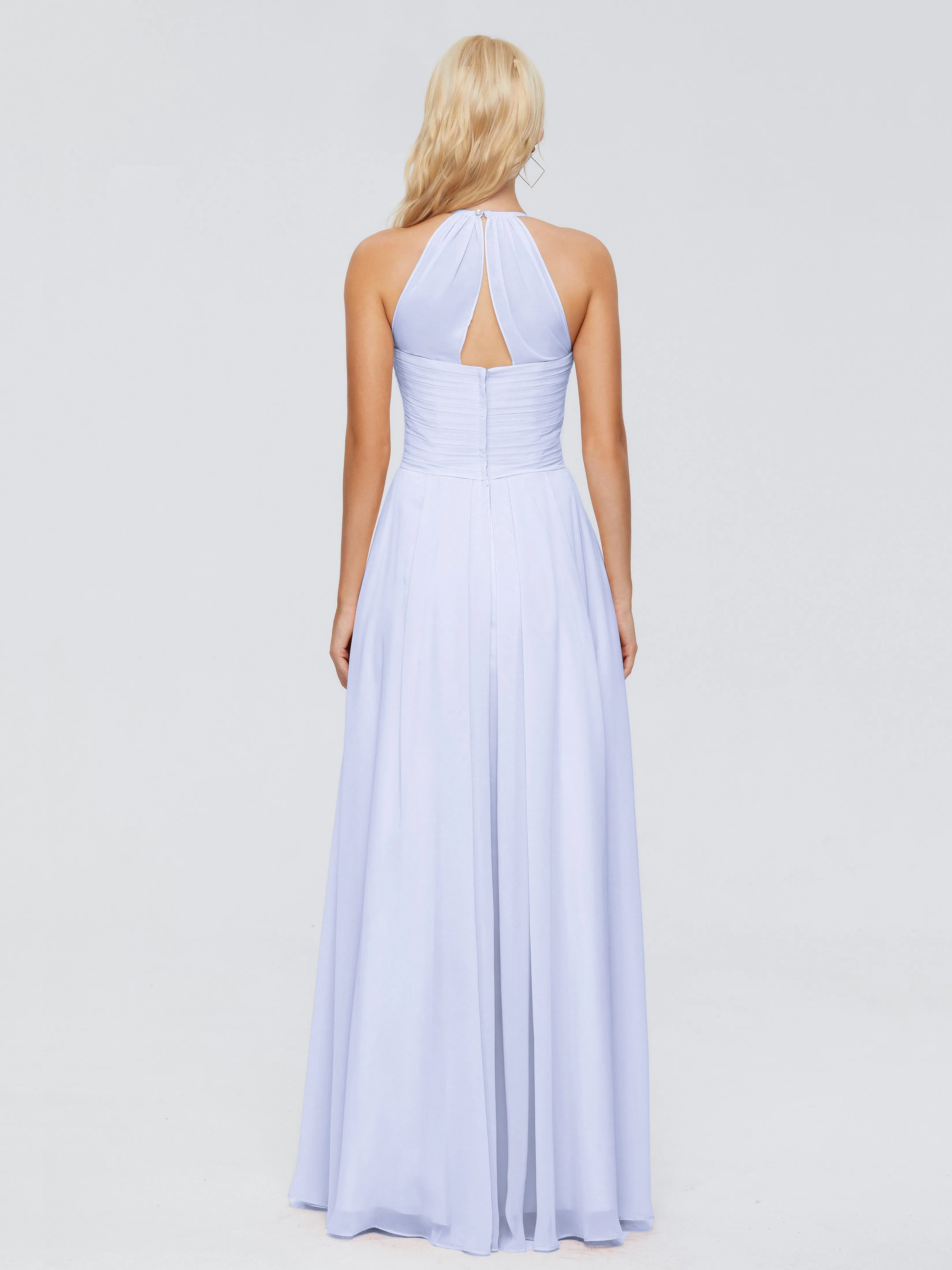 Finley Charming Halter Ruched Chiffon Bridesmaid Dresses