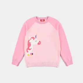 Girls Knitted Sweater - Pink