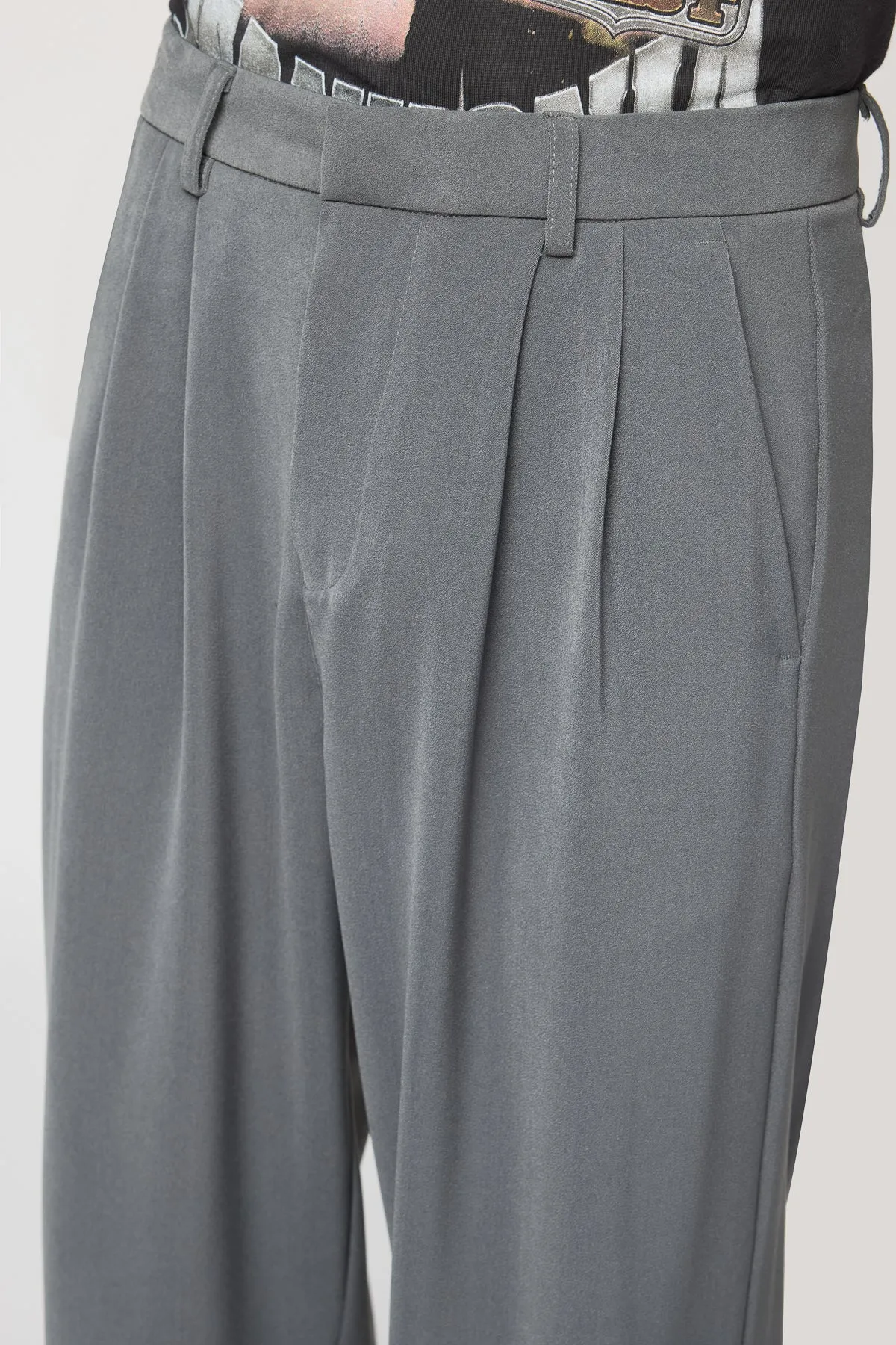 Graphite Grey Men's Pleated Korean Pants