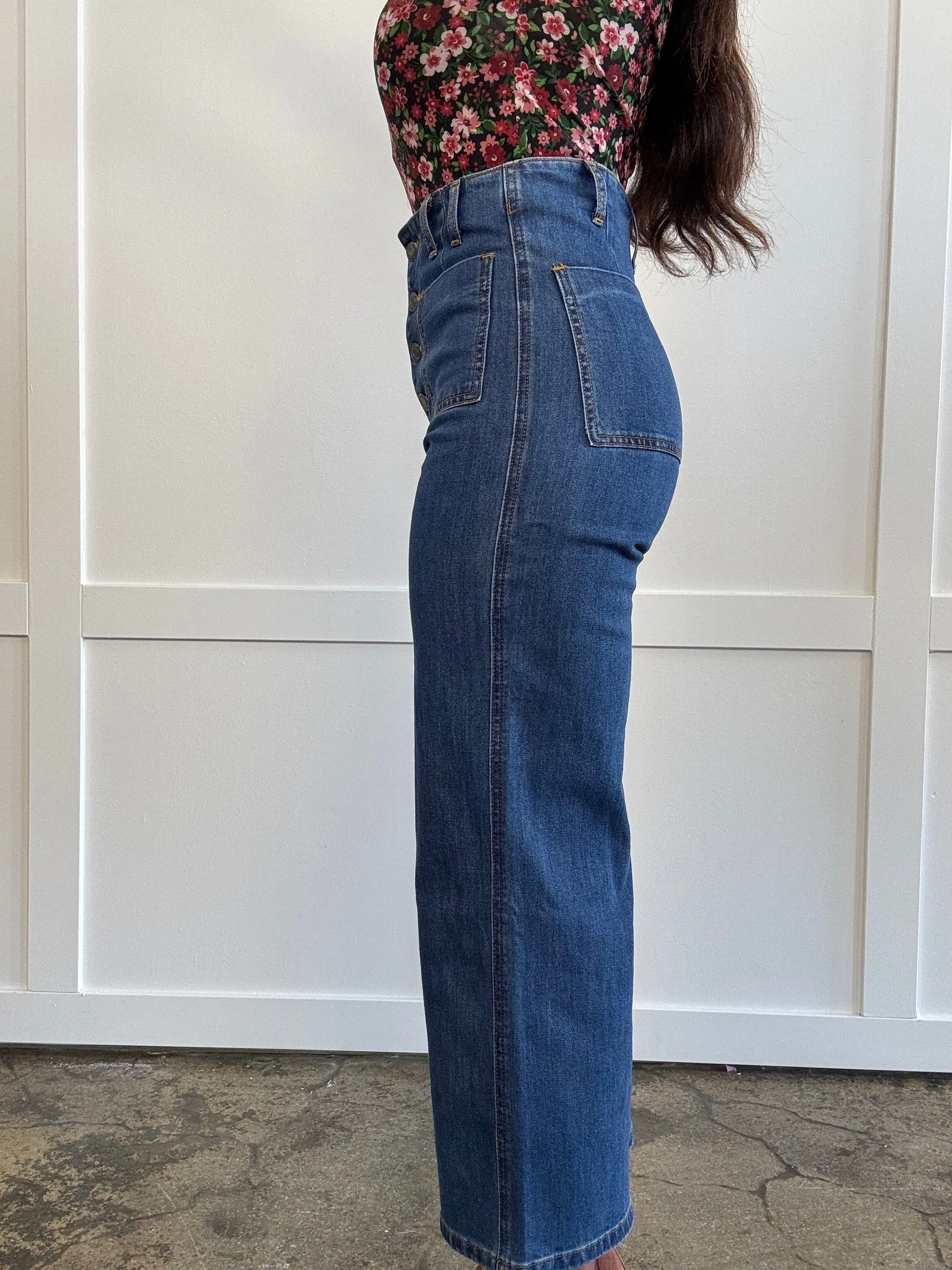 Gretta Button Fly High Waisted Jeans