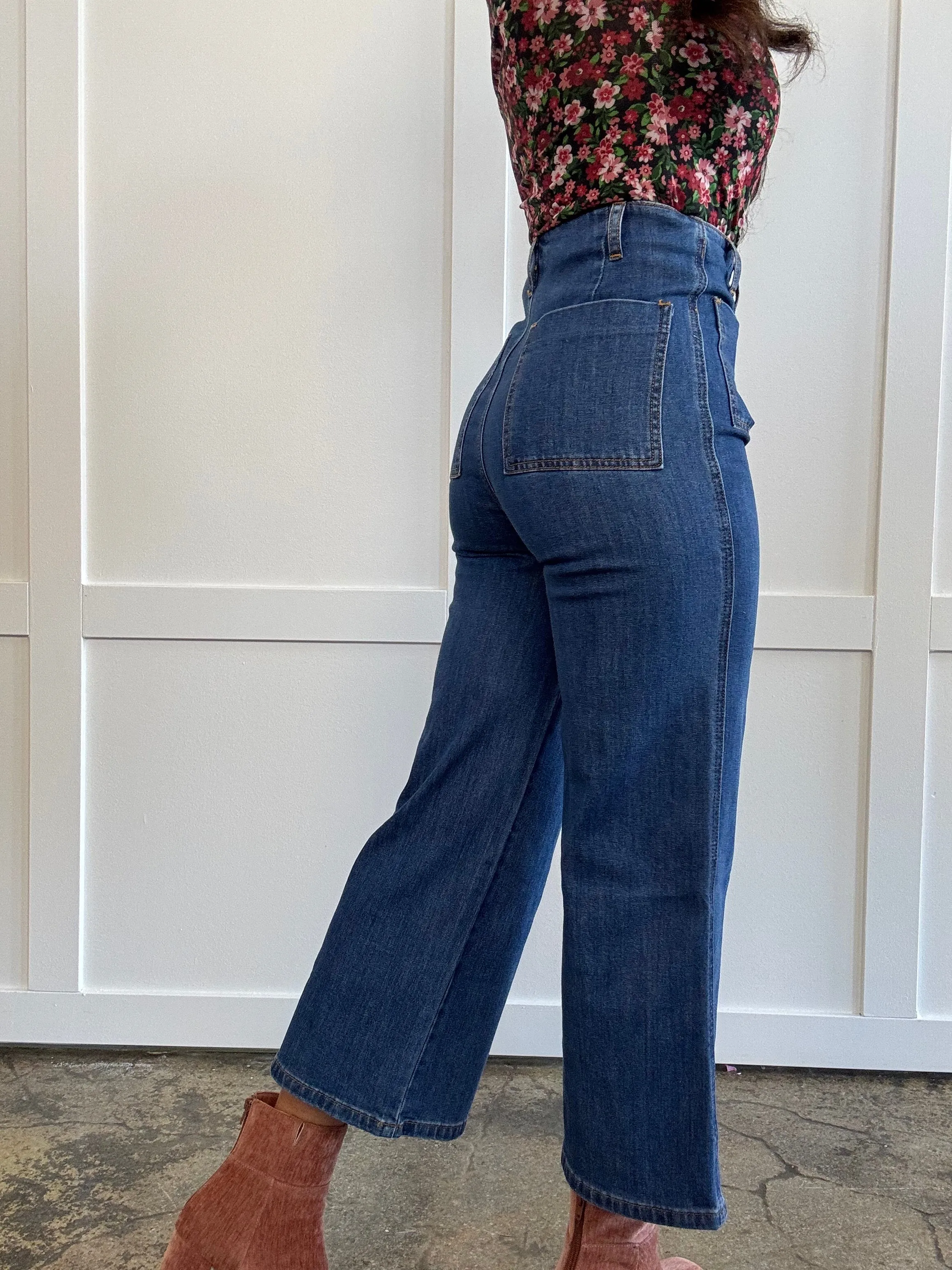 Gretta Button Fly High Waisted Jeans