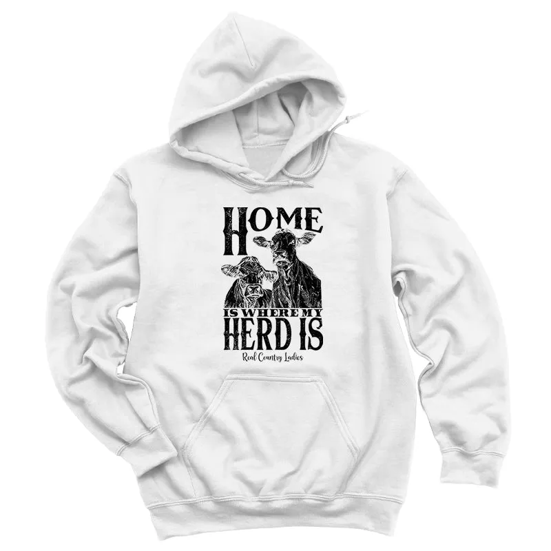 Home Is Where My Herd Is Black Print Hoodies & Long Sleeves