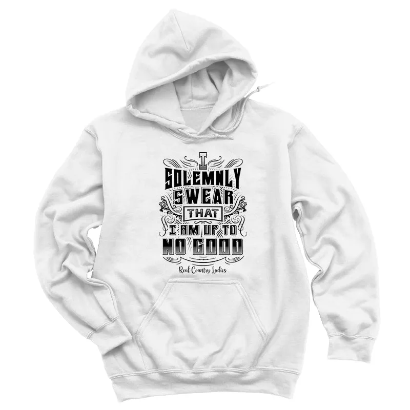 I Am Up To No Good Black Print Hoodies & Long Sleeves