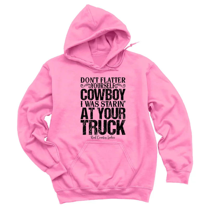 I Was Starin' At Your Truck Black Print Hoodies & Long Sleeves