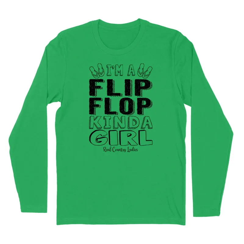 I'm A Flip Flop Kinda Girl Black Print Hoodies & Long Sleeves