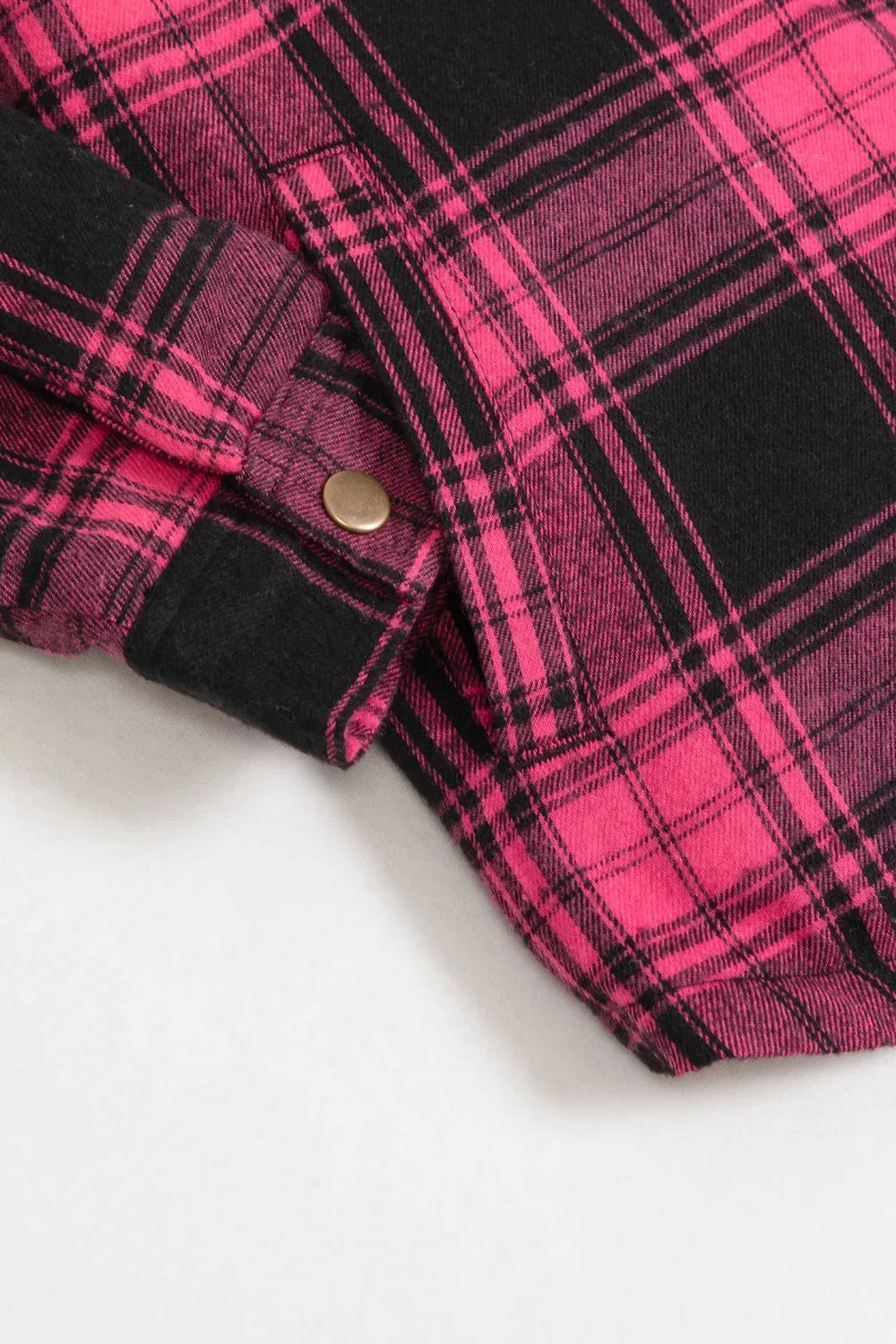 Kids Toddler Matching Family Zip Up Pink Plaid Flannel Hoodie