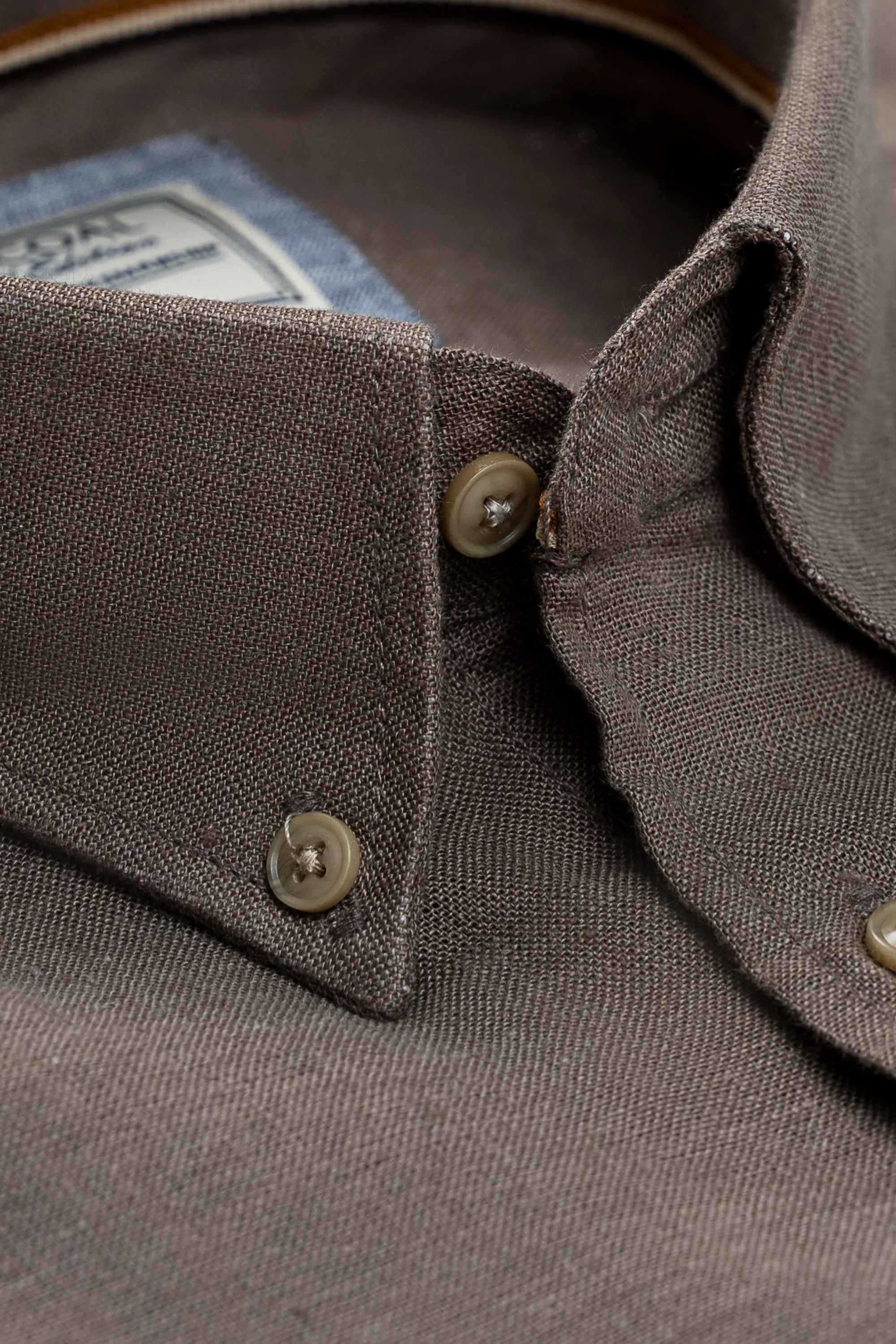 LIMITED EDITION LINEN FABRIC SHIRTS BROWN