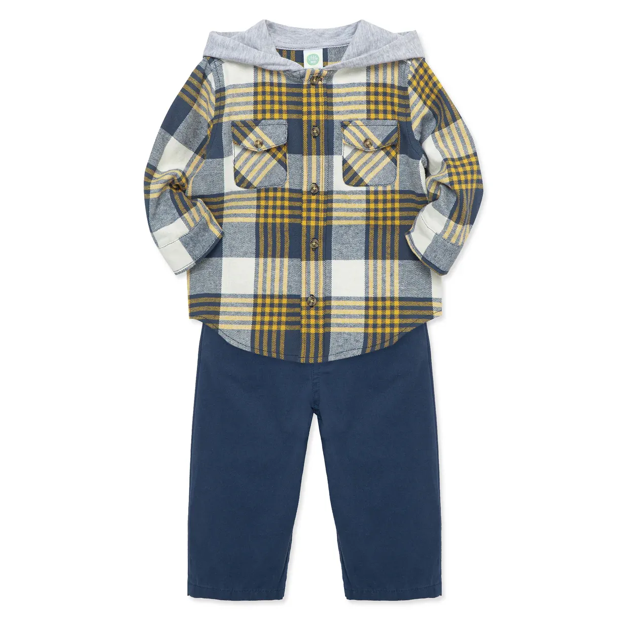 Maize Blue Baby Flannel Plaid Set