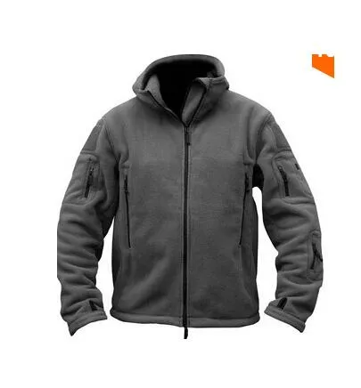 Man Fleece Tactical Softshell Jacket Polartec Thermal Hooded