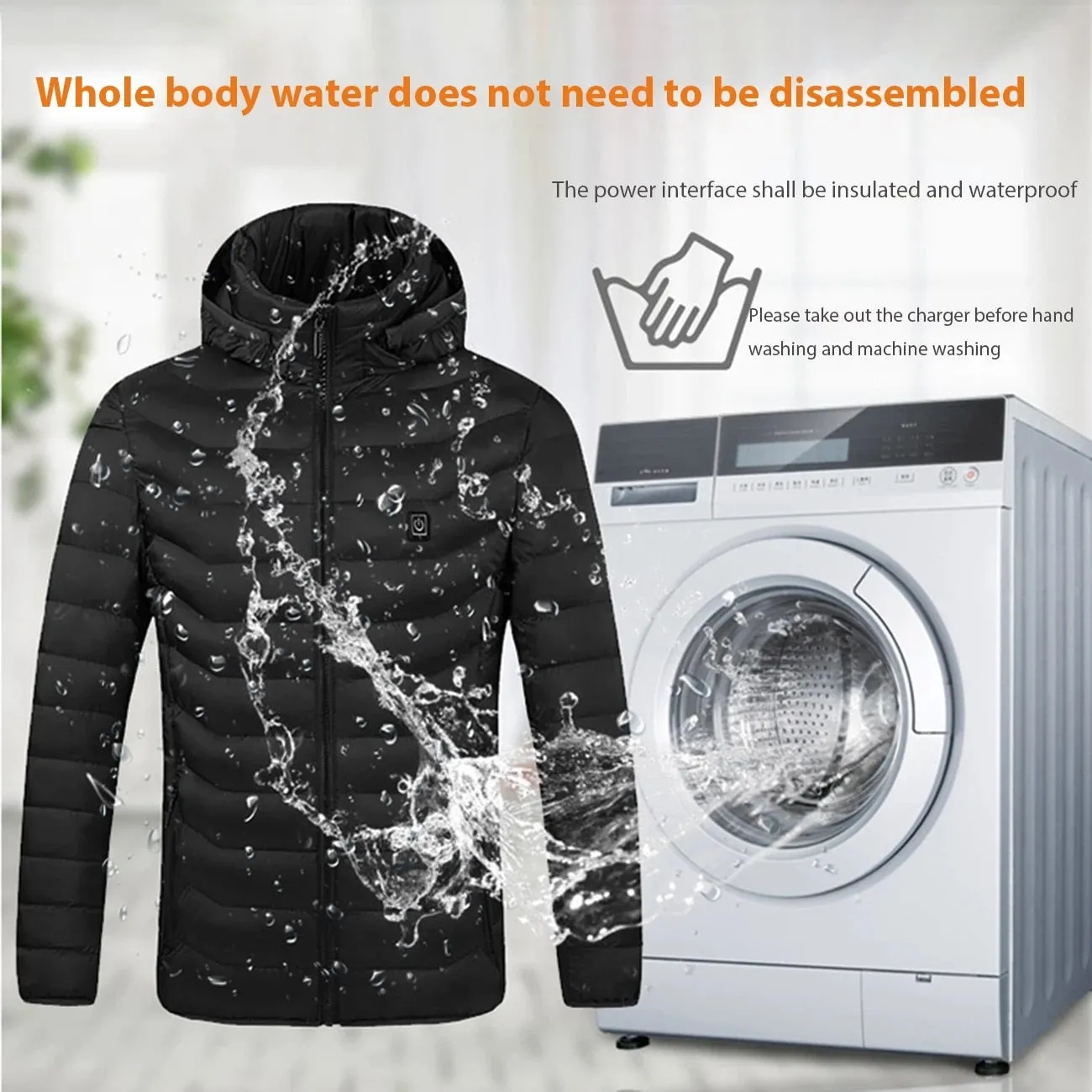 Men 9 Areas Heated Jacket USB Winter Outdoor Electric Heating Jackets Warm Sprots Thermal Coat Clothing Heatable Cotton jacket