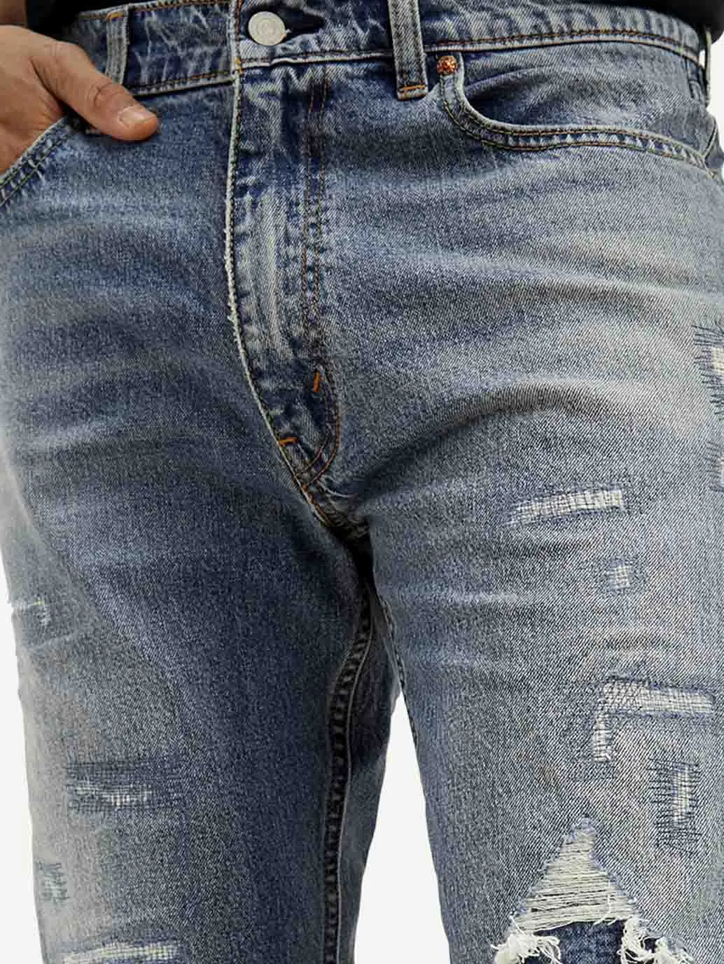 Men's 555 Relaxed Straight Fit Blue Jeans