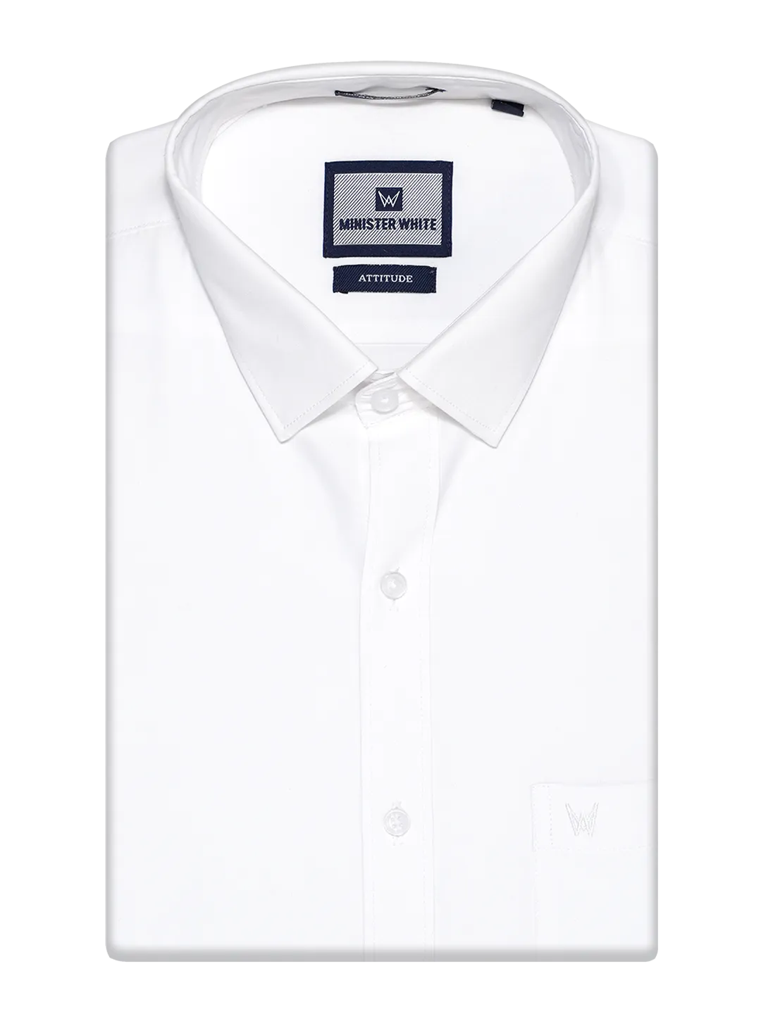 Mens Cotton Smart Fit White Shirt Attitude