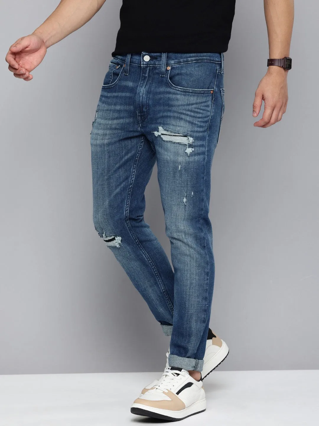 Men's Skinny Taper Fit Blue Jeans