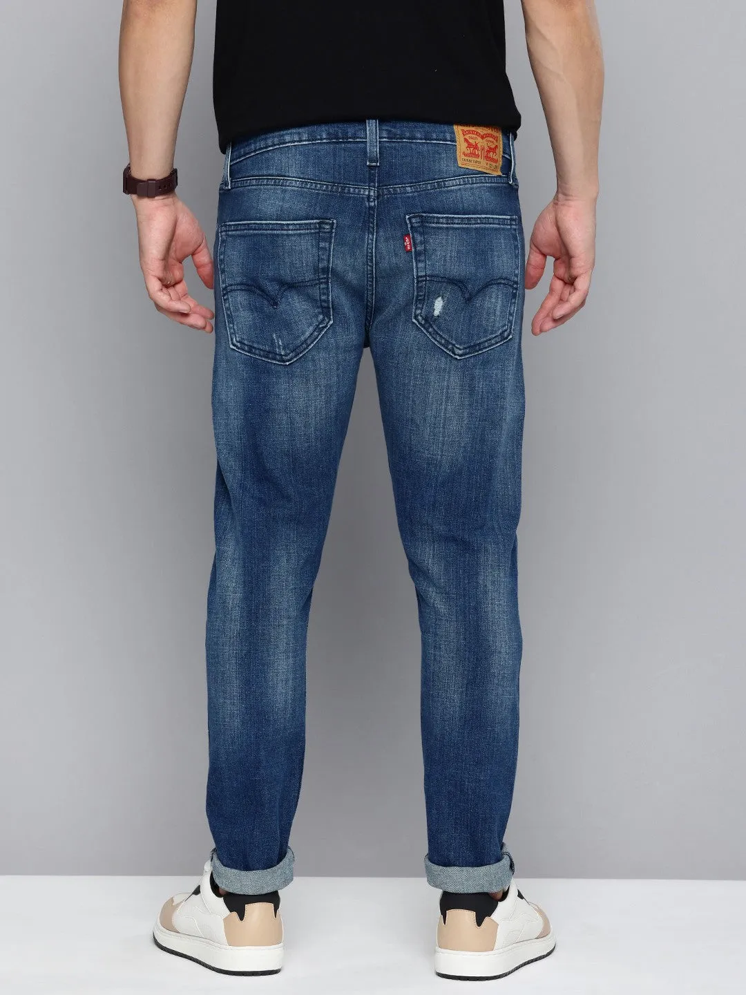 Men's Skinny Taper Fit Blue Jeans