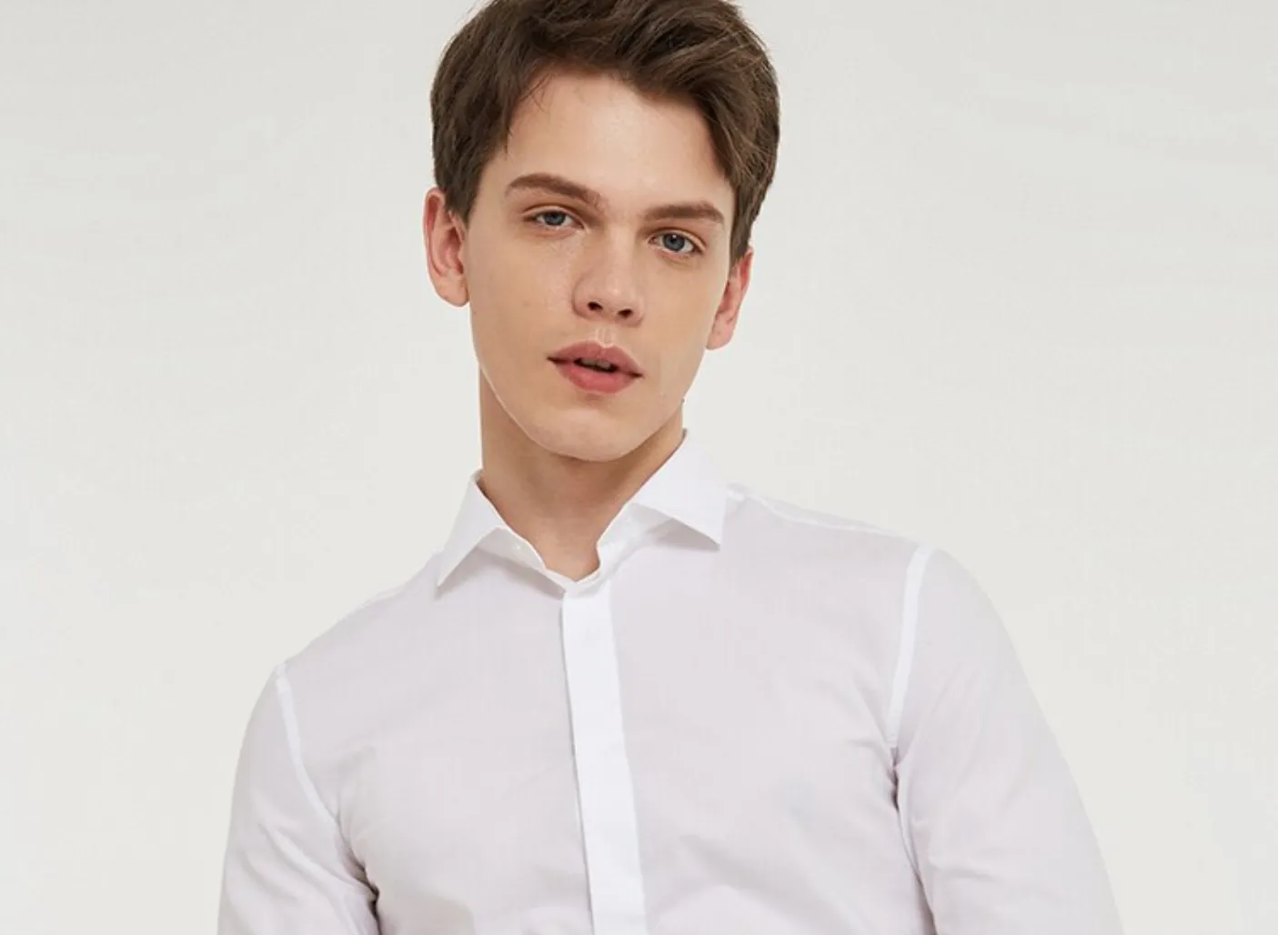 Men's Spring/Summer Slim Fit Lapel Long Sleeve Shirt