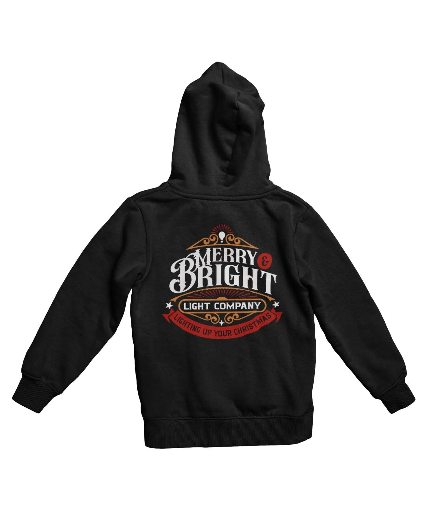 Merry Bright Light Company Colour Back Printed Christmas Hoodie