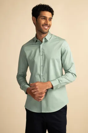 Mint Stretch Satin Shirt