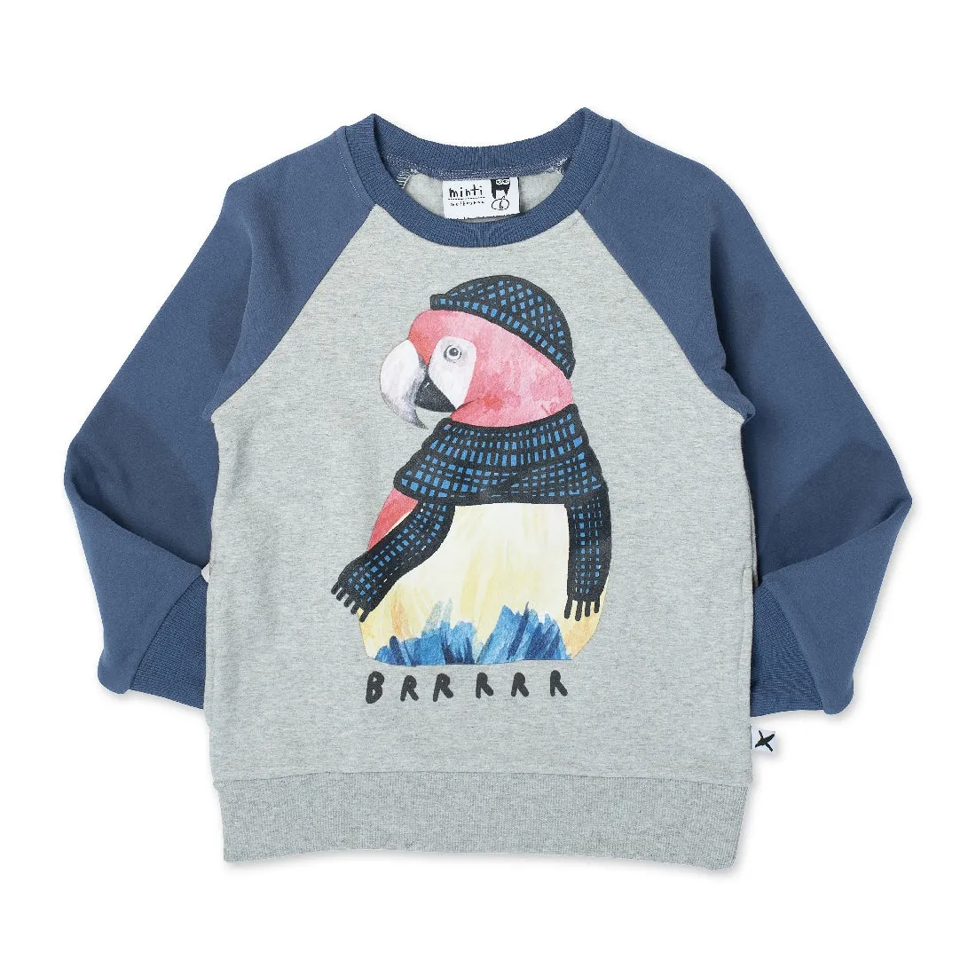 MINTI - WARM PARROT FURRY CREW GREY MARLE/NAVY