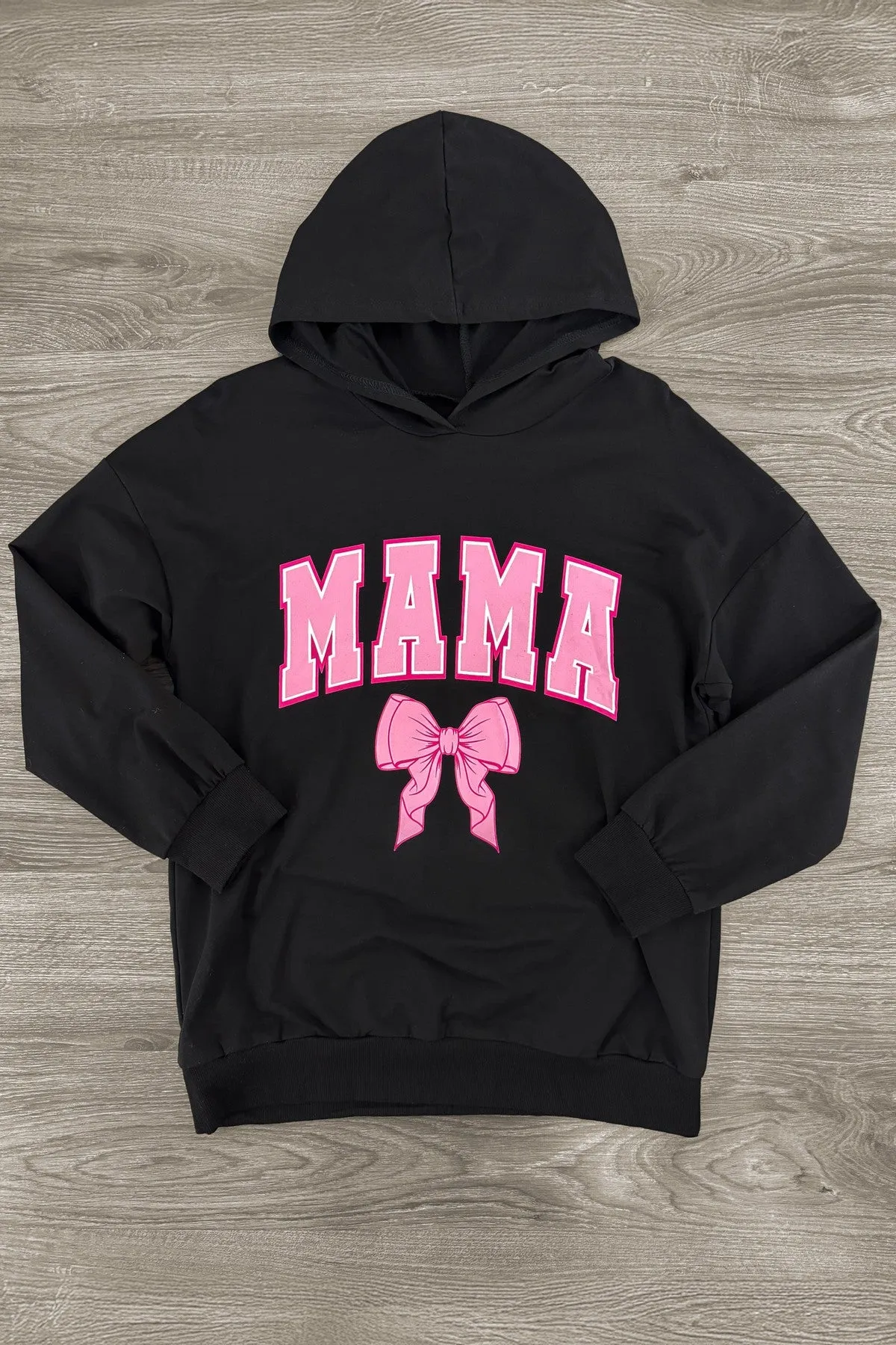 Mom & Me - "Mama & Mini" Black Bow Hoodie