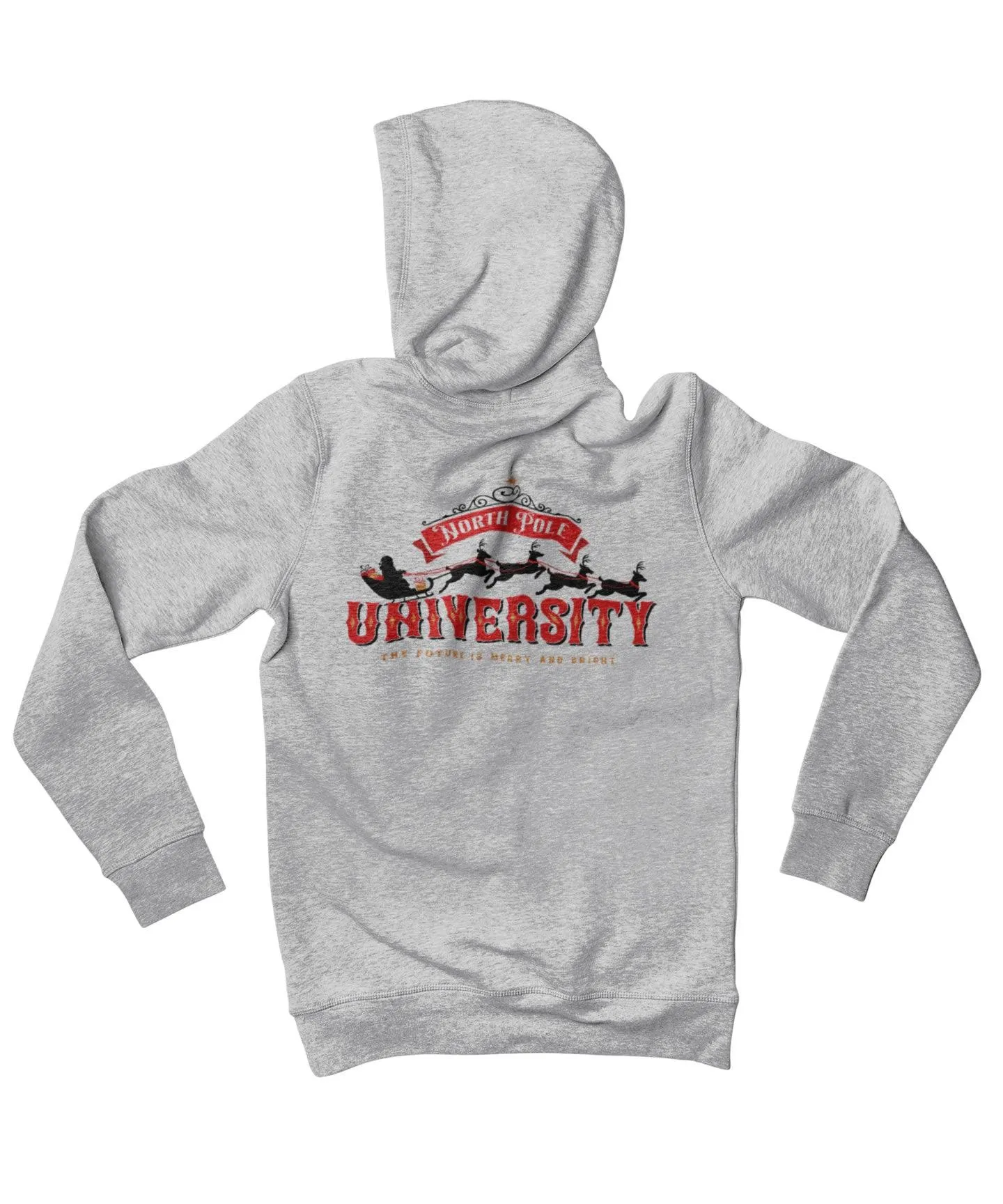 North Pole University Colour Back Printed Christmas Hoodie