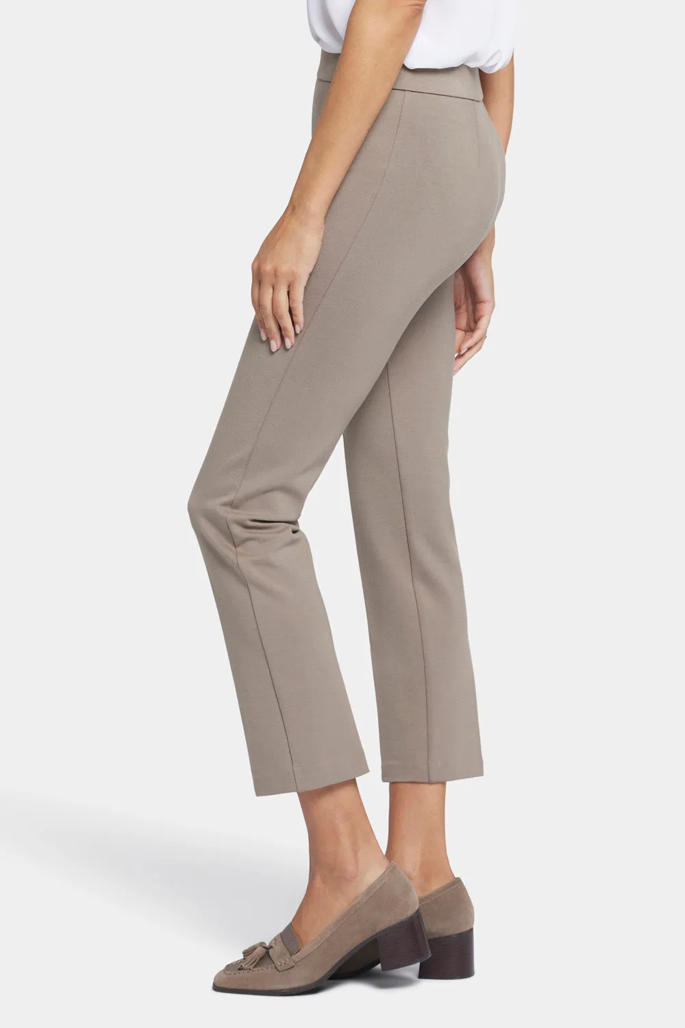 Pull-On Straight Ankle Trouser Pants - Saddlewood