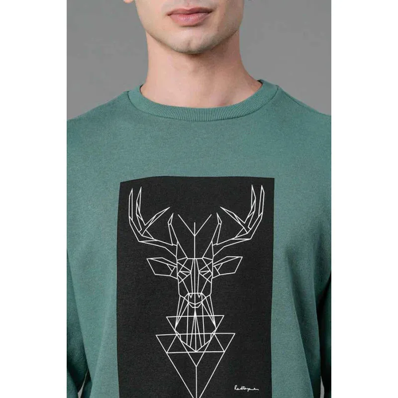 RedTape Men's Slate Green Graphic Print Sweatshirt