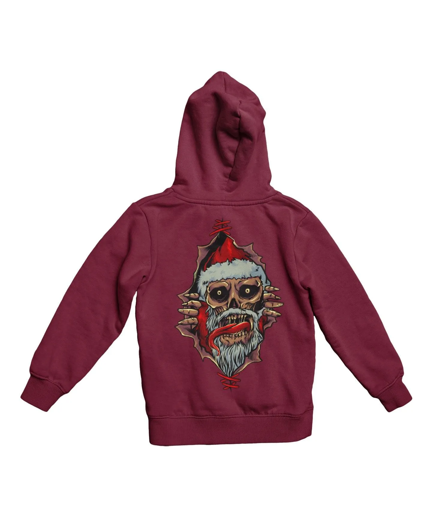 Santa Shoot Em All Back Printed Christmas Hoodie