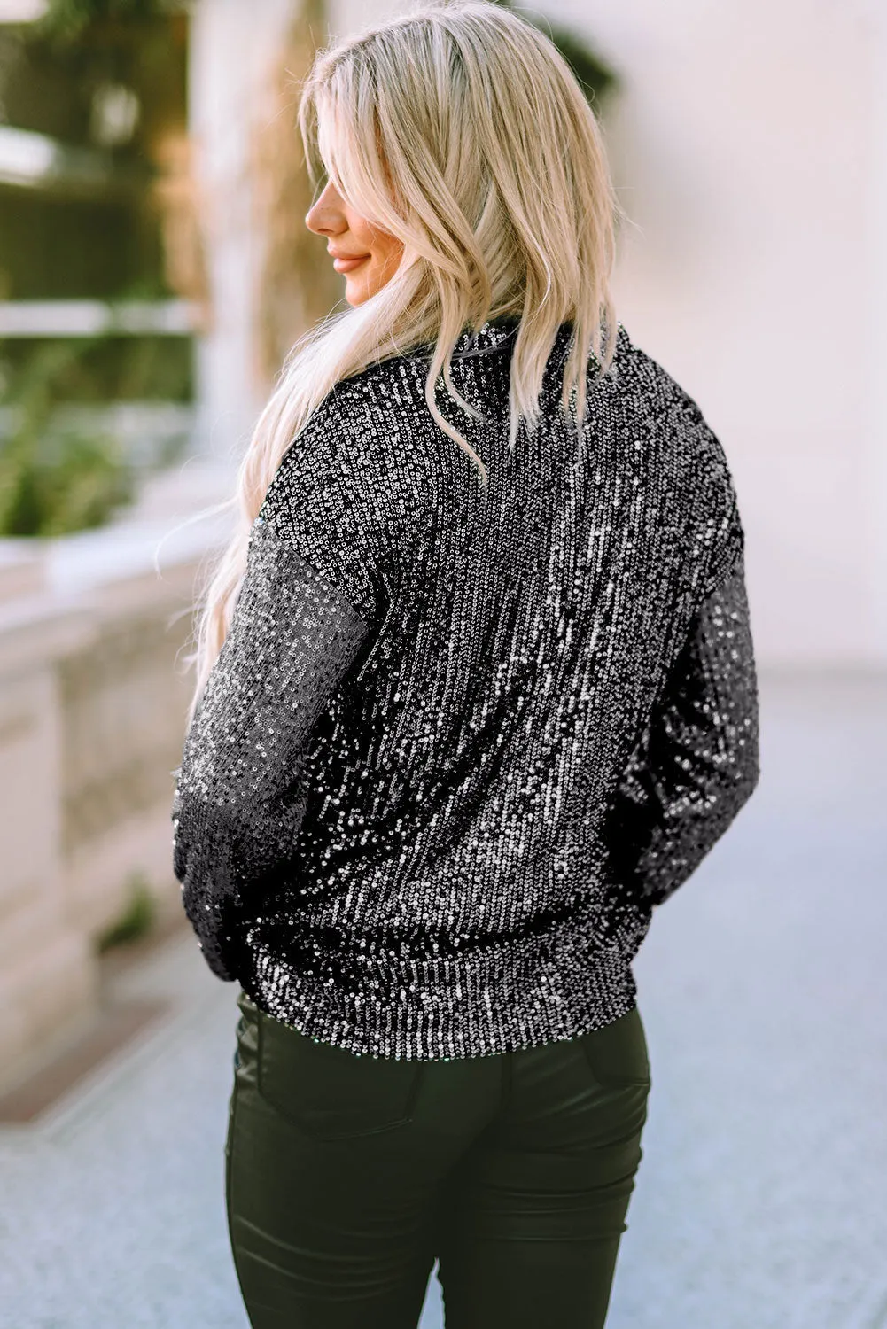 Sequin Patch Pocket Shirt