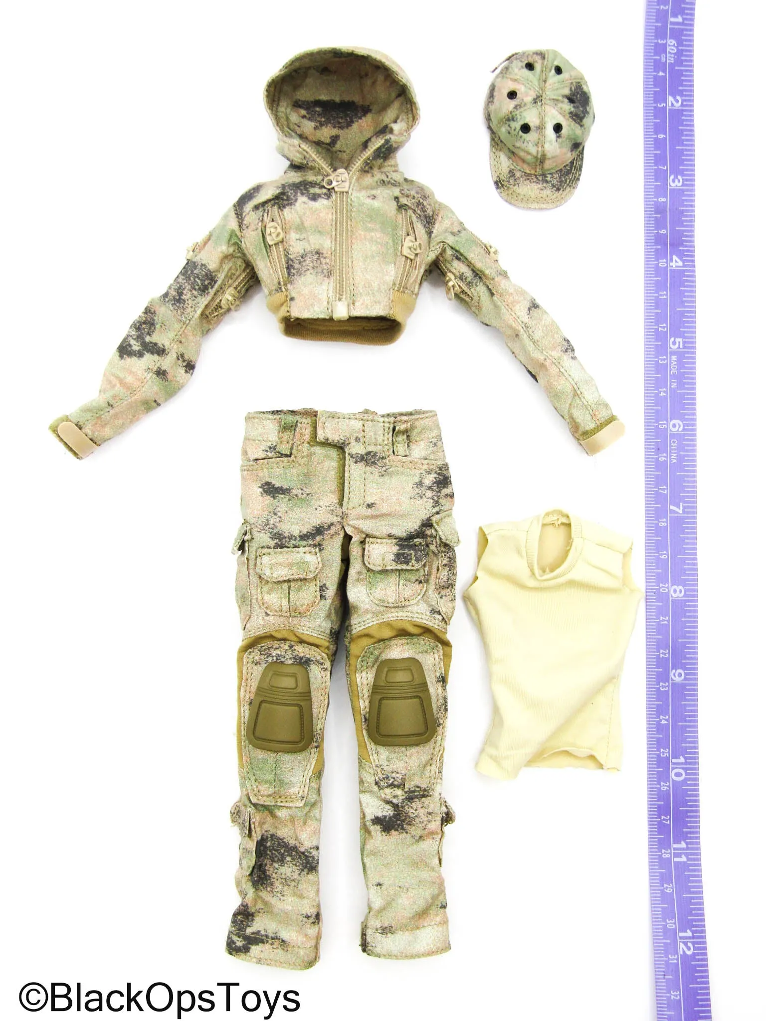 Sharp Shooter - Tan Pixelated Camo Female Combat Uniform Set