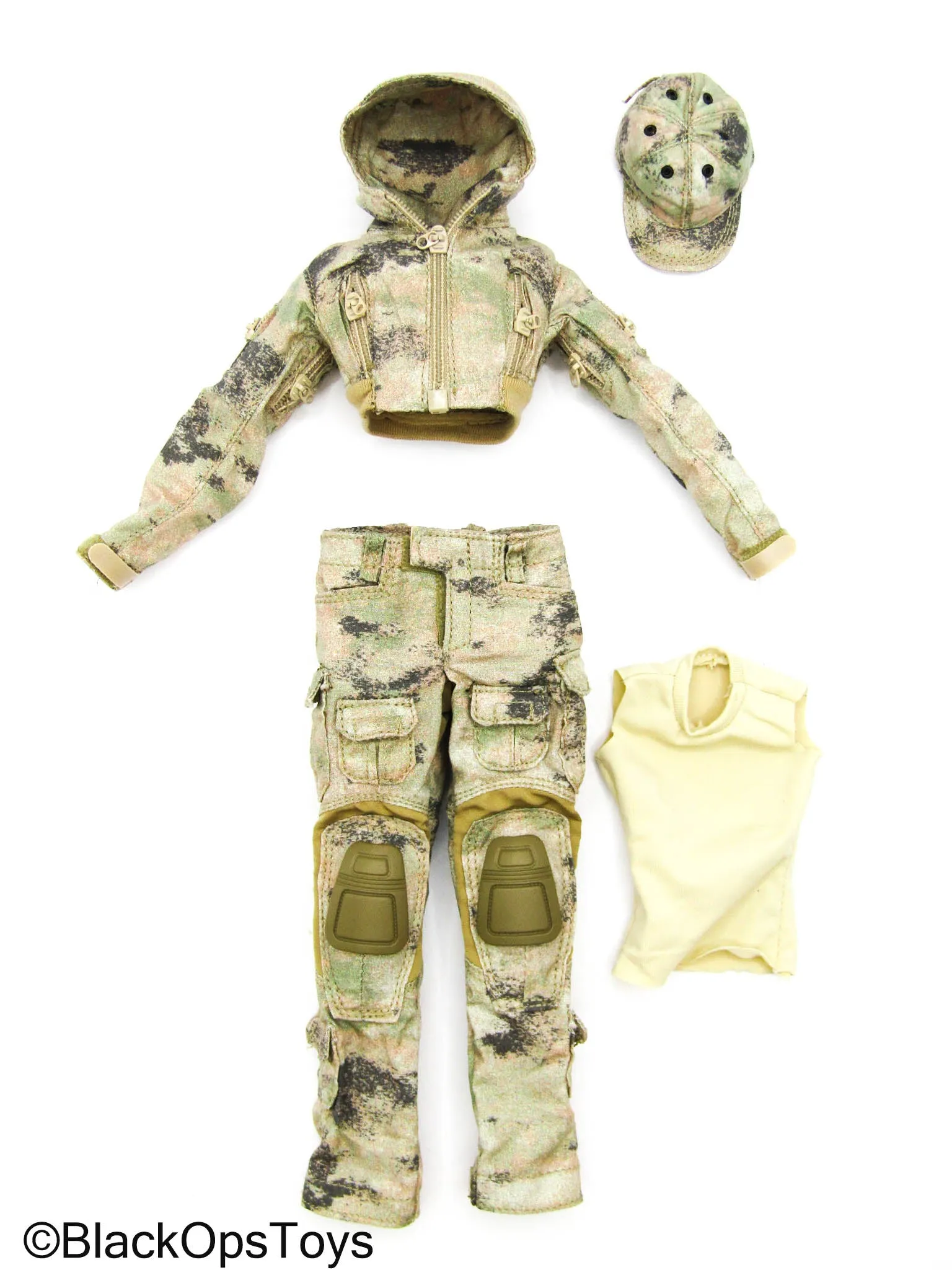 Sharp Shooter - Tan Pixelated Camo Female Combat Uniform Set